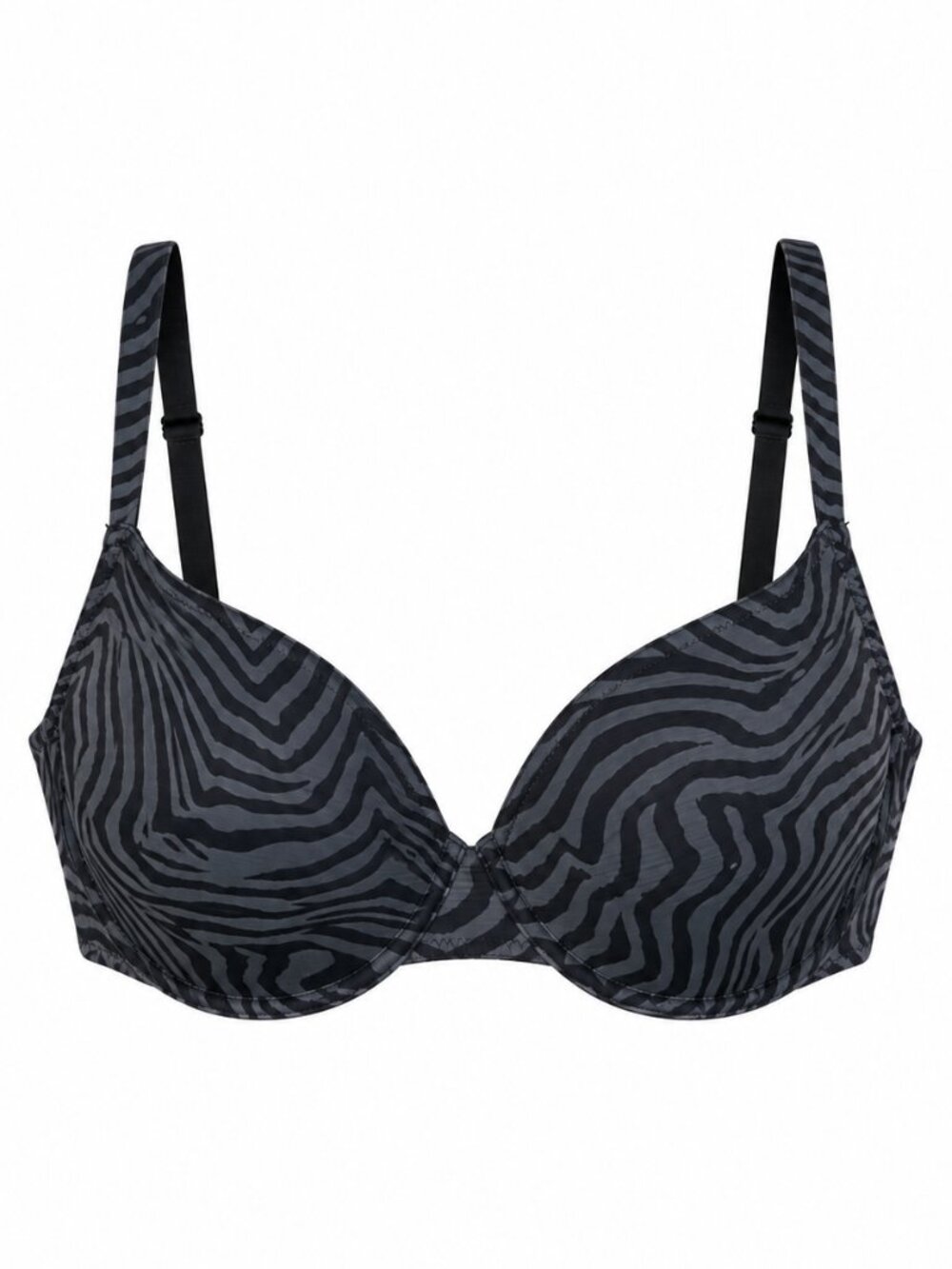 Juicy Couture Bra 38 D Grey Zebra Print Padded Support